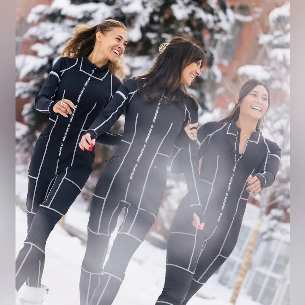 NWT Free People Movement Powder Vixen Catsuit In Black Combo